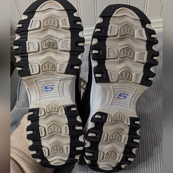 Skechers D’Lites Black Chunky Sneakers Rainbow Y2K Dad Shoes - Picture 10 of 10
